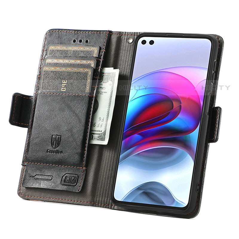 Funda de Cuero Cartera con Soporte Carcasa S02D para Motorola Moto G100 5G