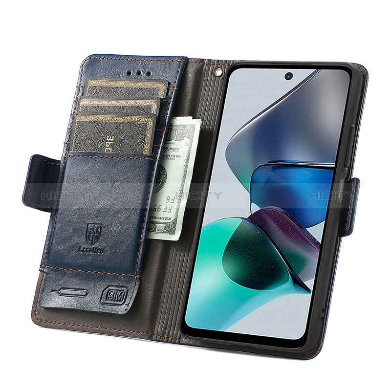 Funda de Cuero Cartera con Soporte Carcasa S02D para Motorola Moto G13