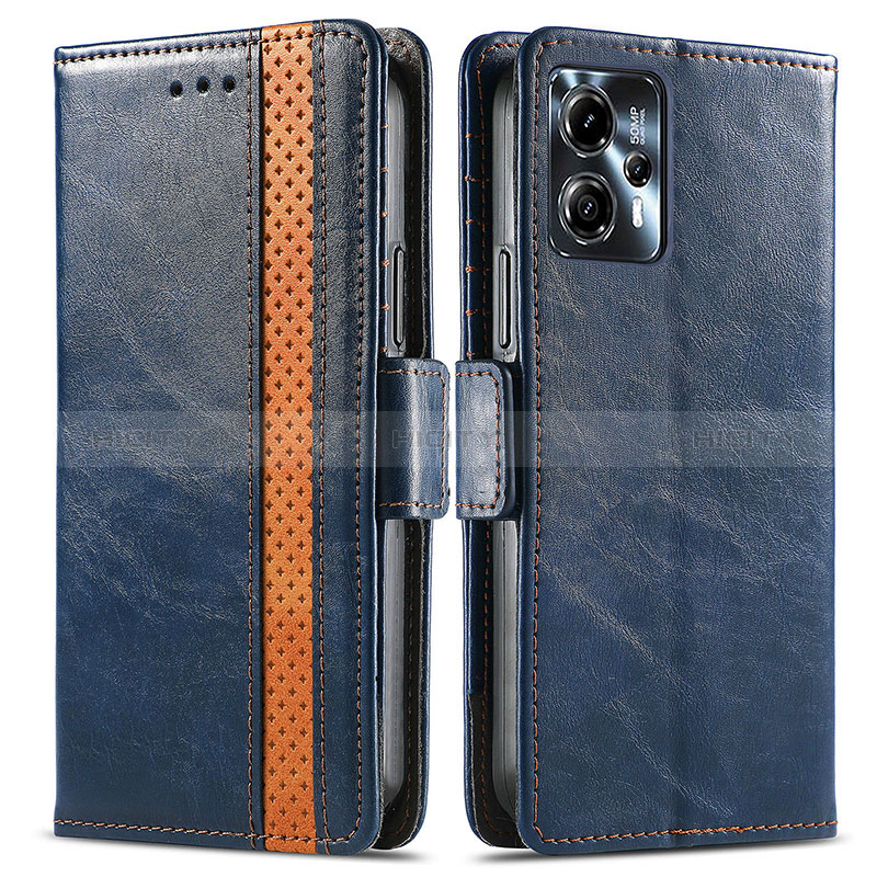 Funda de Cuero Cartera con Soporte Carcasa S02D para Motorola Moto G23 Azul