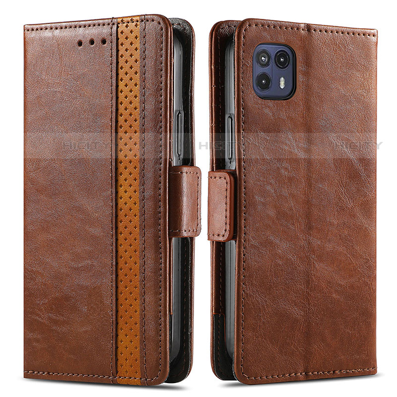 Funda de Cuero Cartera con Soporte Carcasa S02D para Motorola Moto G50 5G Marron