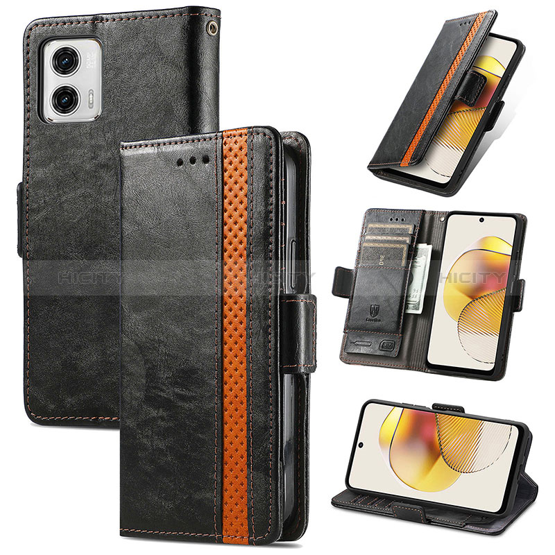 Funda de Cuero Cartera con Soporte Carcasa S02D para Motorola Moto G73 5G