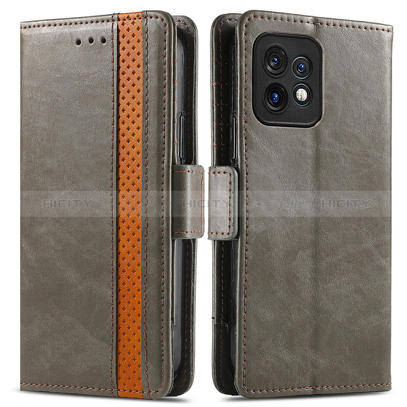 Funda de Cuero Cartera con Soporte Carcasa S02D para Motorola Moto X40 5G Gris