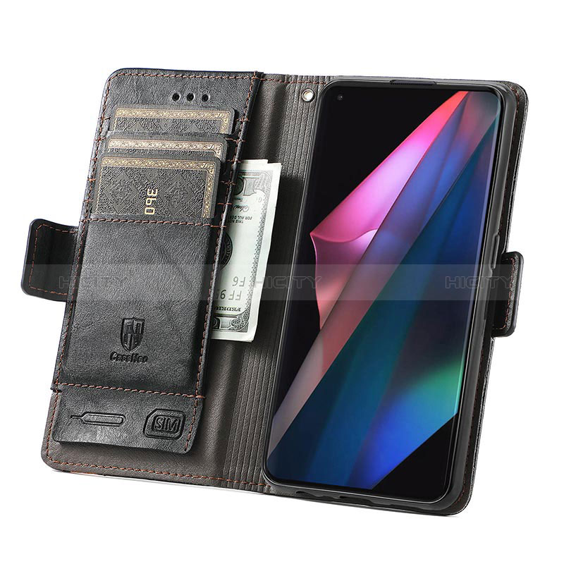 Funda de Cuero Cartera con Soporte Carcasa S02D para Oppo Find X3 5G