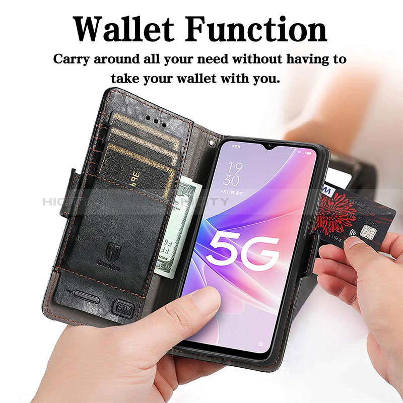 Funda de Cuero Cartera con Soporte Carcasa S02D para Oppo K10 5G India