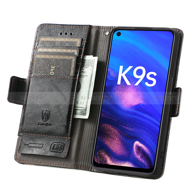 Funda de Cuero Cartera con Soporte Carcasa S02D para Oppo K9S 5G