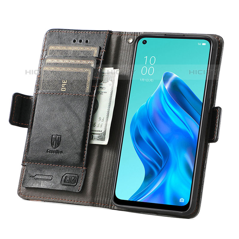 Funda de Cuero Cartera con Soporte Carcasa S02D para Oppo Reno5 A