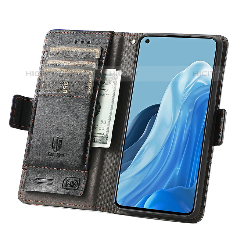 Funda de Cuero Cartera con Soporte Carcasa S02D para Oppo Reno7 Pro 5G