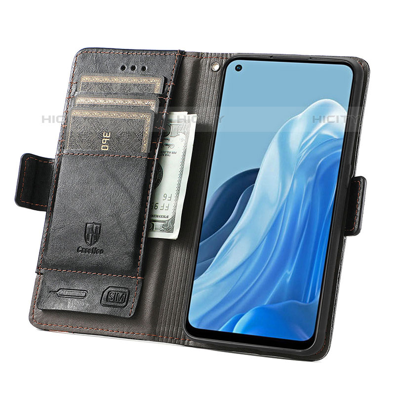 Funda de Cuero Cartera con Soporte Carcasa S02D para Oppo Reno8 4G