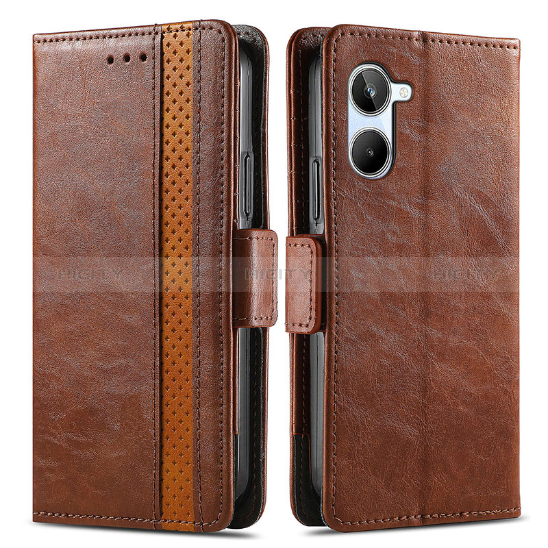 Funda de Cuero Cartera con Soporte Carcasa S02D para Realme 10 Pro 5G Marron