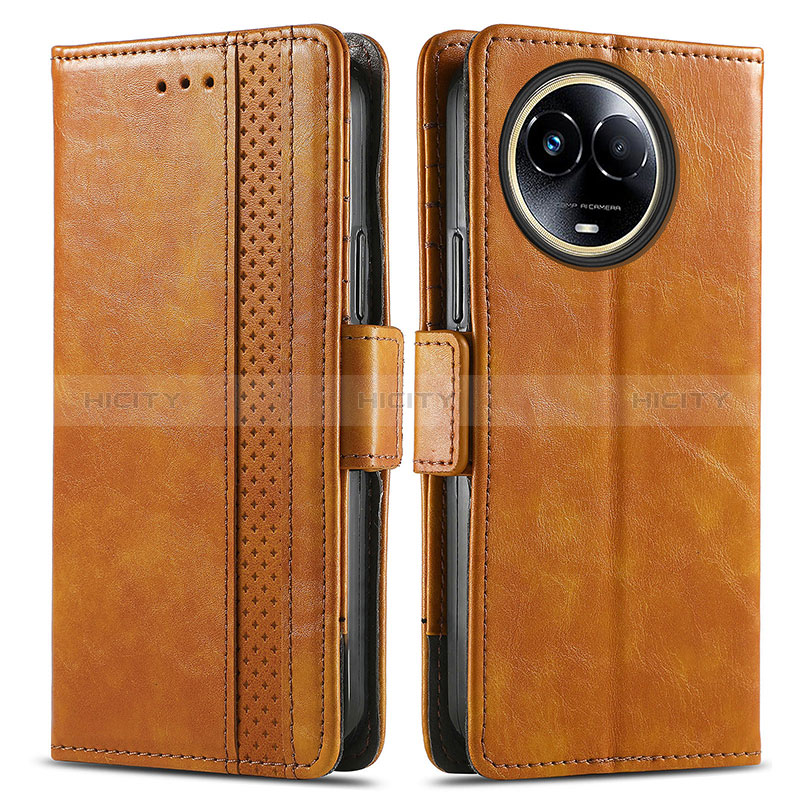 Funda de Cuero Cartera con Soporte Carcasa S02D para Realme 11 5G Marron Claro