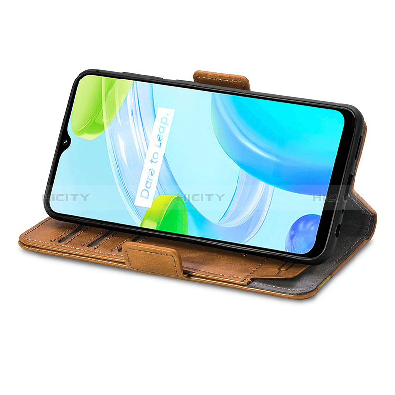 Funda de Cuero Cartera con Soporte Carcasa S02D para Realme C30