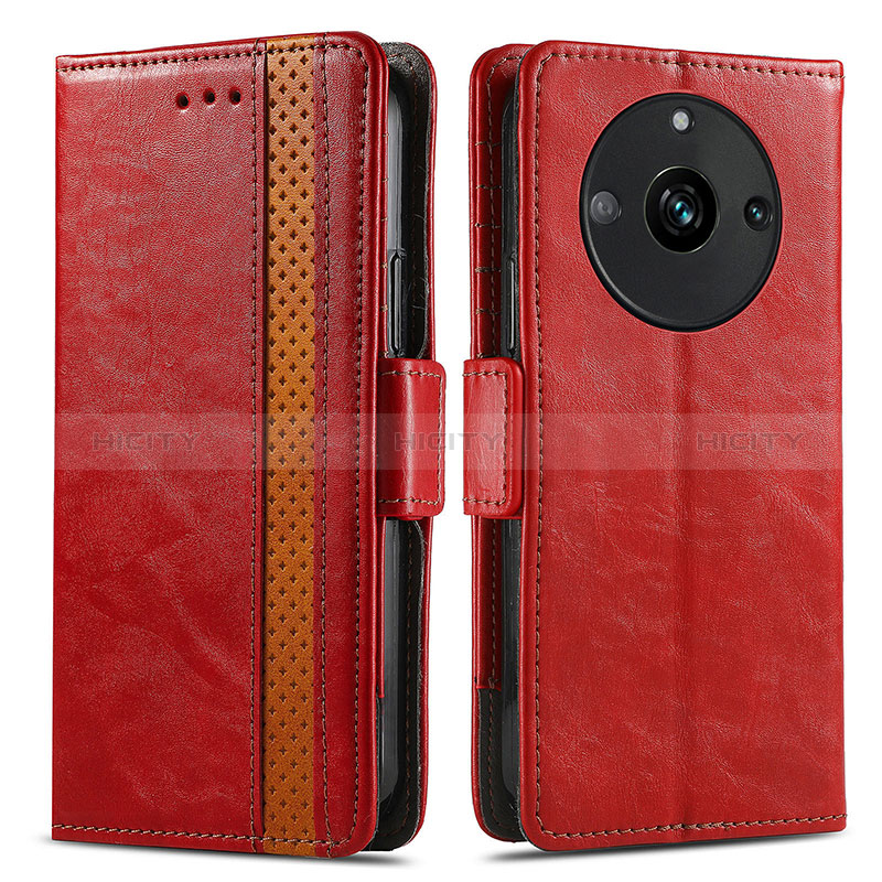 Funda de Cuero Cartera con Soporte Carcasa S02D para Realme Narzo 60 Pro 5G Rojo