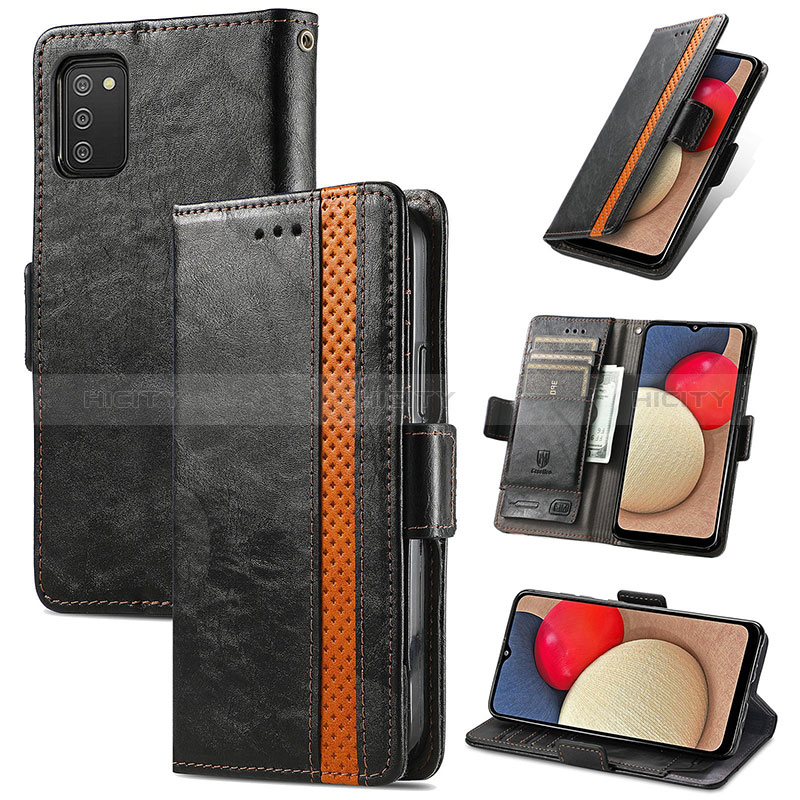 Funda de Cuero Cartera con Soporte Carcasa S02D para Samsung Galaxy A02s