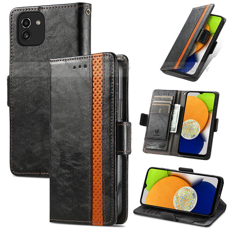 Funda de Cuero Cartera con Soporte Carcasa S02D para Samsung Galaxy A03