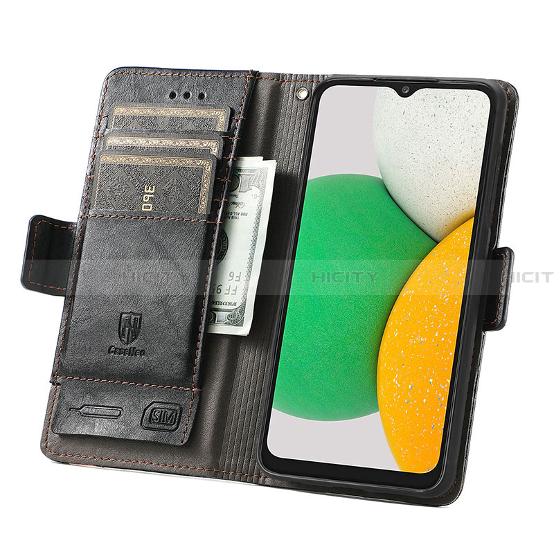 Funda de Cuero Cartera con Soporte Carcasa S02D para Samsung Galaxy A03 Core