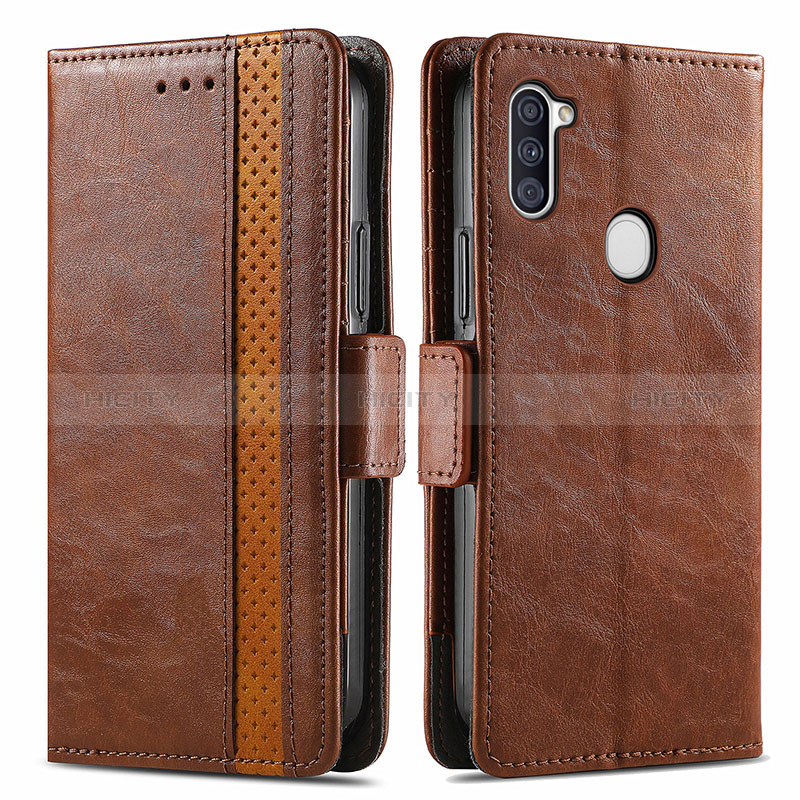 Funda de Cuero Cartera con Soporte Carcasa S02D para Samsung Galaxy A11 Marron