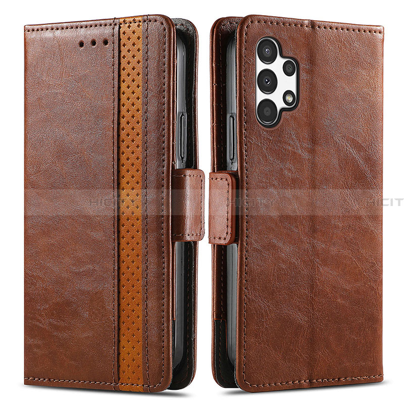 Funda de Cuero Cartera con Soporte Carcasa S02D para Samsung Galaxy A13 4G Marron