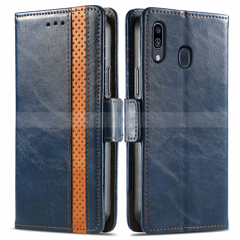 Funda de Cuero Cartera con Soporte Carcasa S02D para Samsung Galaxy A20