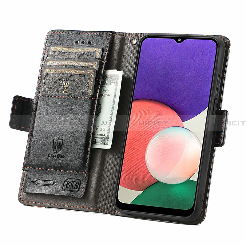 Funda de Cuero Cartera con Soporte Carcasa S02D para Samsung Galaxy A22 5G