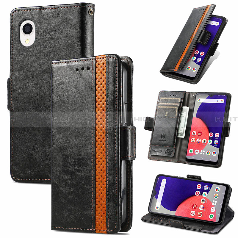 Funda de Cuero Cartera con Soporte Carcasa S02D para Samsung Galaxy A22 5G SC-56B