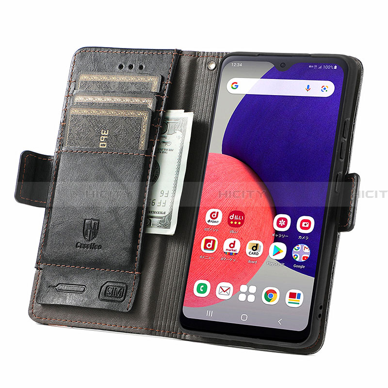 Funda de Cuero Cartera con Soporte Carcasa S02D para Samsung Galaxy A22 5G SC-56B