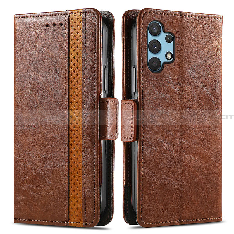 Funda de Cuero Cartera con Soporte Carcasa S02D para Samsung Galaxy A32 4G Marron