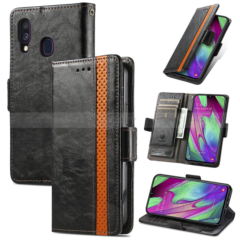 Funda de Cuero Cartera con Soporte Carcasa S02D para Samsung Galaxy A40