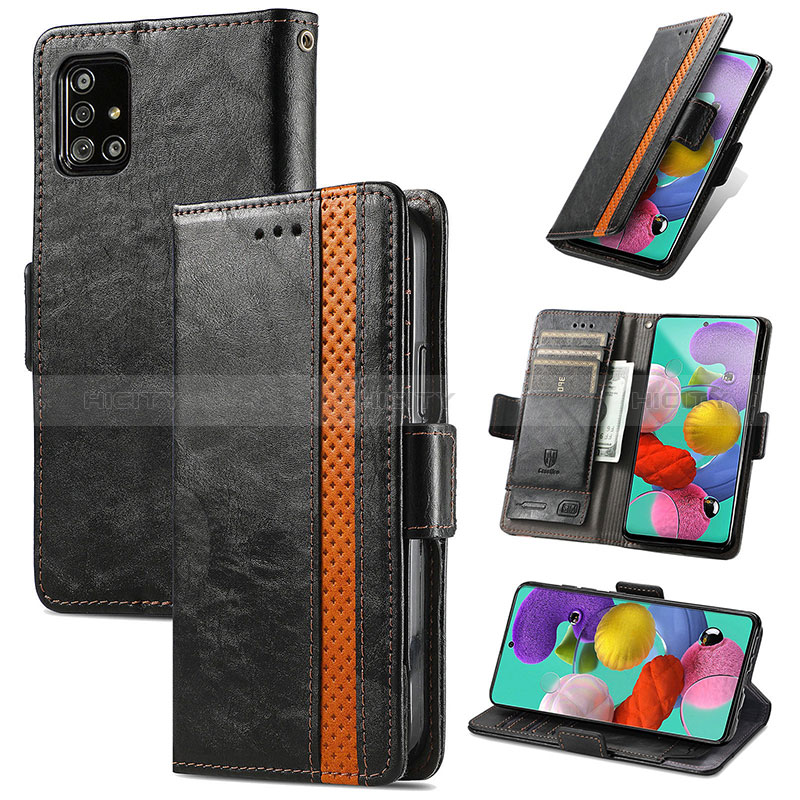 Funda de Cuero Cartera con Soporte Carcasa S02D para Samsung Galaxy A71 5G