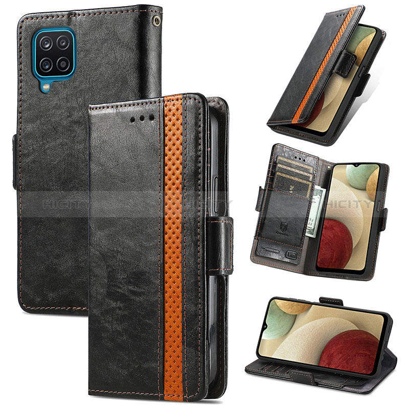 Funda de Cuero Cartera con Soporte Carcasa S02D para Samsung Galaxy F12