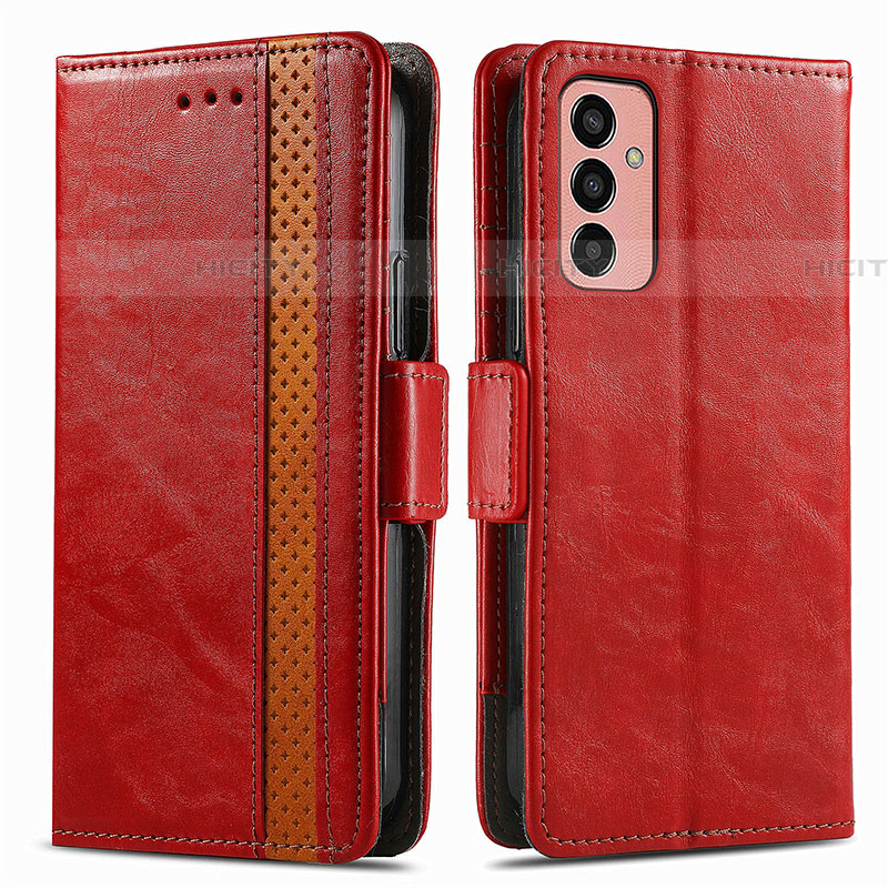 Funda de Cuero Cartera con Soporte Carcasa S02D para Samsung Galaxy F13 4G Rojo