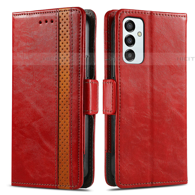 Funda de Cuero Cartera con Soporte Carcasa S02D para Samsung Galaxy F23 5G Rojo