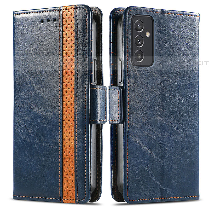 Funda de Cuero Cartera con Soporte Carcasa S02D para Samsung Galaxy F34 5G Azul