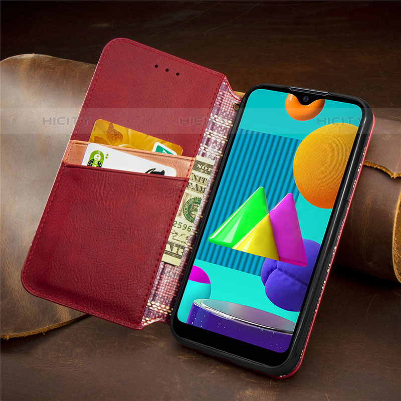 Funda de Cuero Cartera con Soporte Carcasa S02D para Samsung Galaxy M01