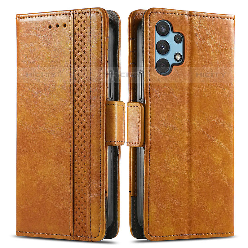 Funda de Cuero Cartera con Soporte Carcasa S02D para Samsung Galaxy M32 5G Marron Claro