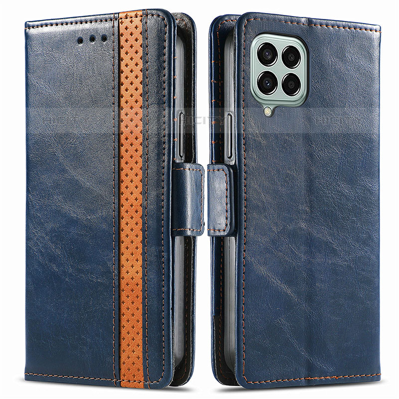 Funda de Cuero Cartera con Soporte Carcasa S02D para Samsung Galaxy M33 5G Azul