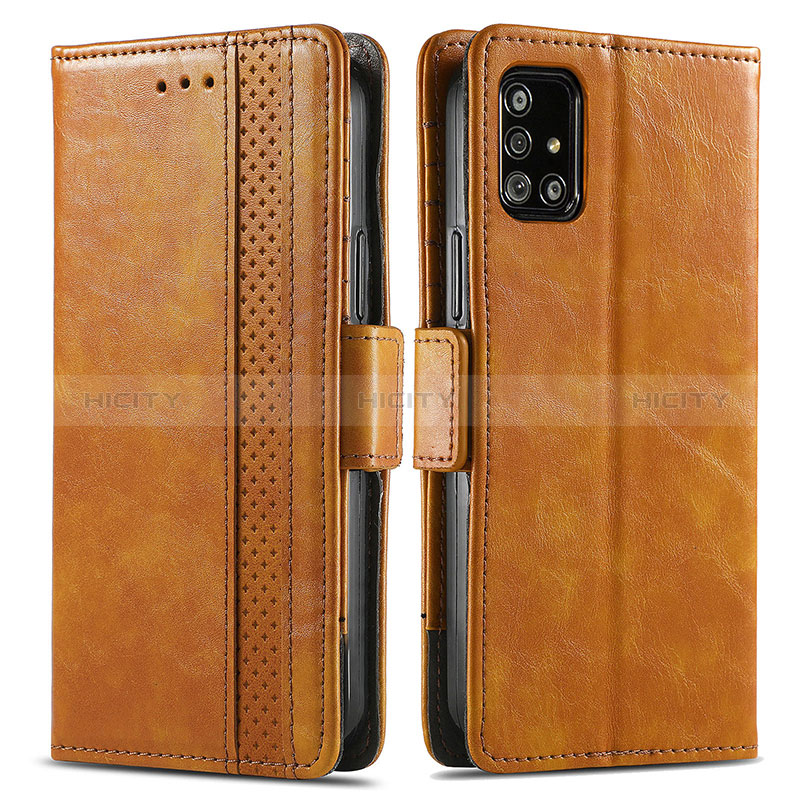 Funda de Cuero Cartera con Soporte Carcasa S02D para Samsung Galaxy M40S Marron Claro