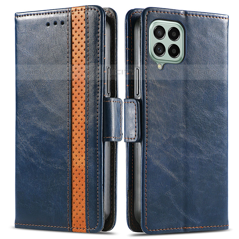 Funda de Cuero Cartera con Soporte Carcasa S02D para Samsung Galaxy M53 5G Azul