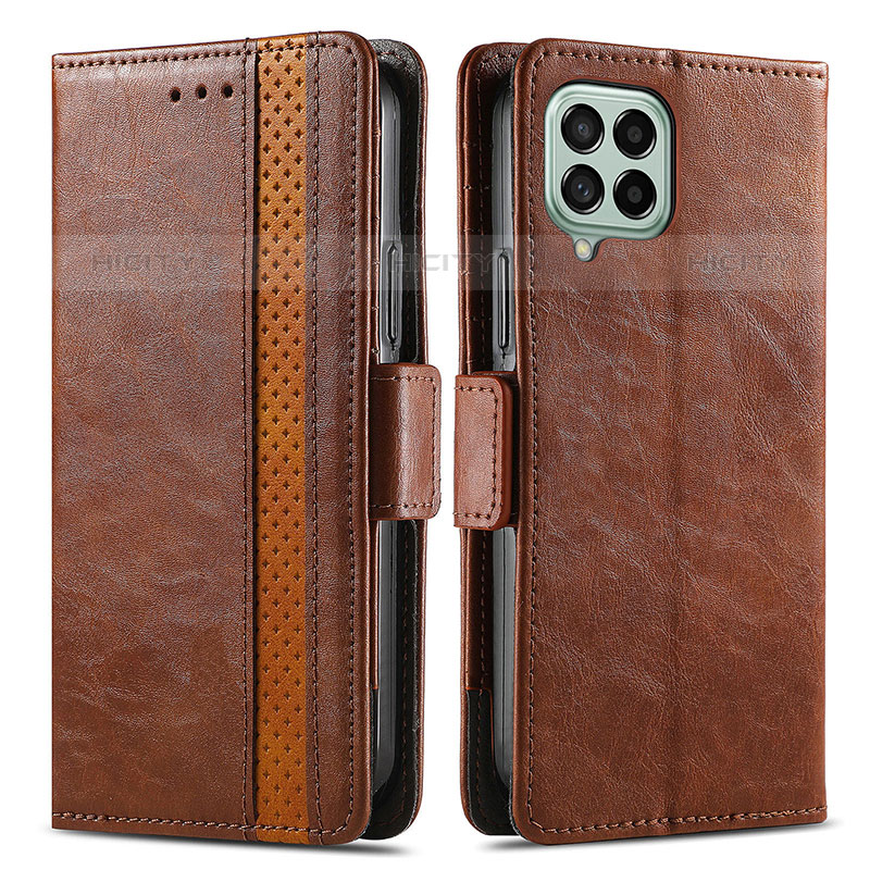 Funda de Cuero Cartera con Soporte Carcasa S02D para Samsung Galaxy M53 5G Marron