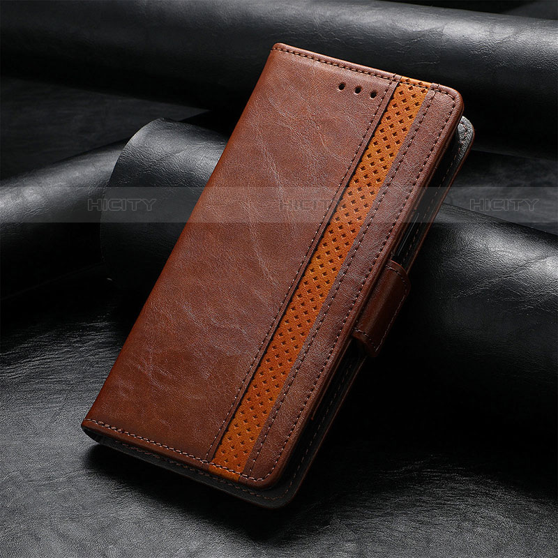 Funda de Cuero Cartera con Soporte Carcasa S02D para Samsung Galaxy S22 Ultra 5G Marron