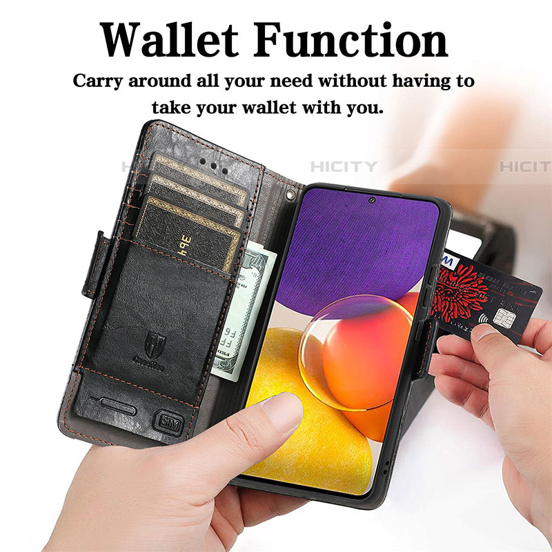 Funda de Cuero Cartera con Soporte Carcasa S02D para Samsung Galaxy S23 FE 5G