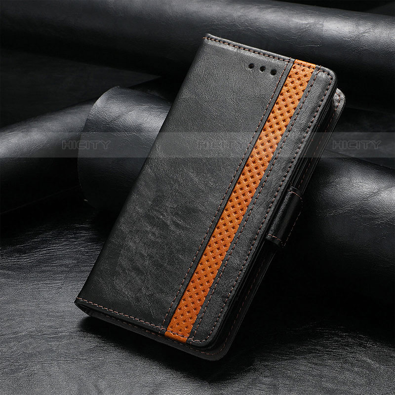 Funda de Cuero Cartera con Soporte Carcasa S02D para Samsung Galaxy S23 Ultra 5G Negro