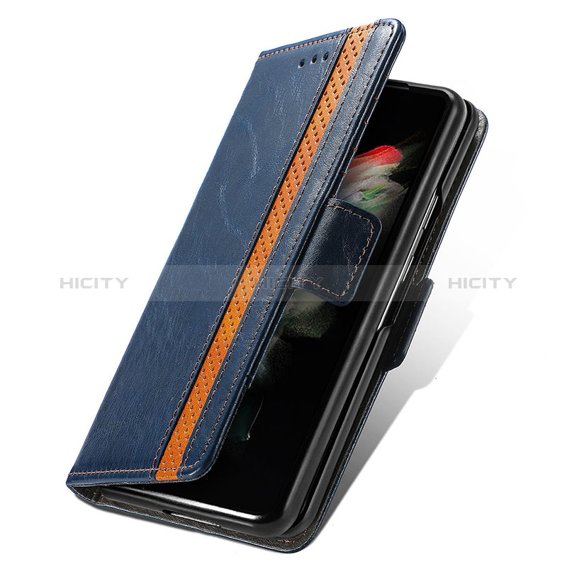 Funda de Cuero Cartera con Soporte Carcasa S02D para Samsung Galaxy Z Fold3 5G