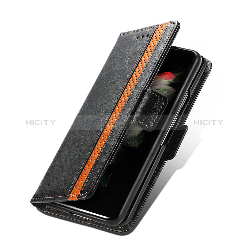 Funda de Cuero Cartera con Soporte Carcasa S02D para Samsung Galaxy Z Fold3 5G