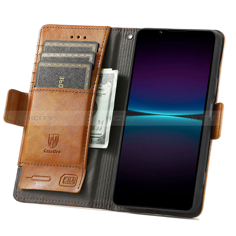 Funda de Cuero Cartera con Soporte Carcasa S02D para Sony Xperia 1 IV SO-51C