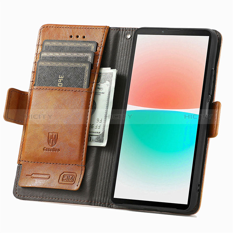 Funda de Cuero Cartera con Soporte Carcasa S02D para Sony Xperia 10 V