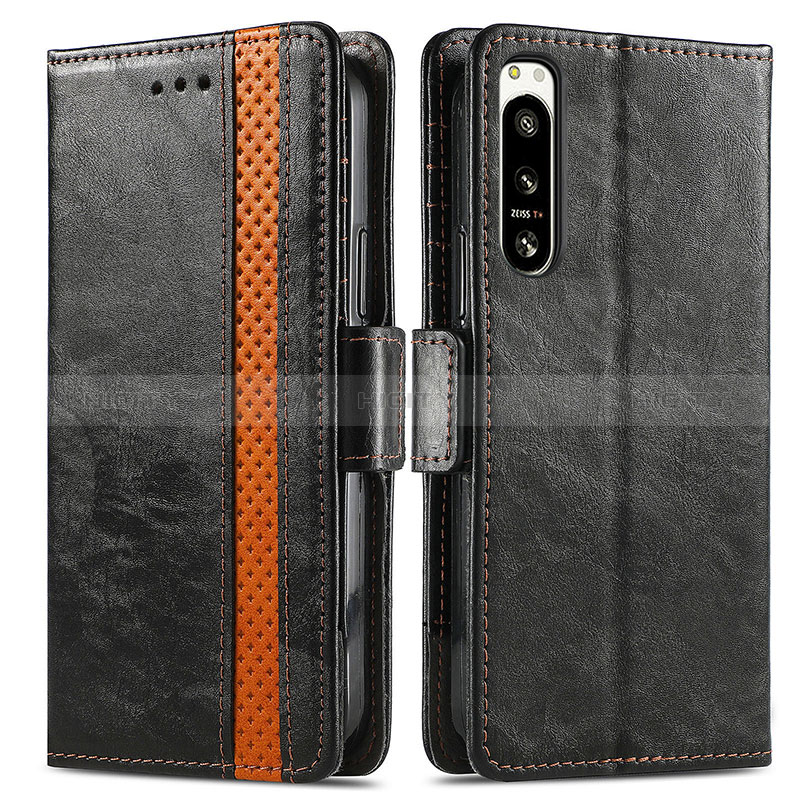 Funda de Cuero Cartera con Soporte Carcasa S02D para Sony Xperia 5 IV