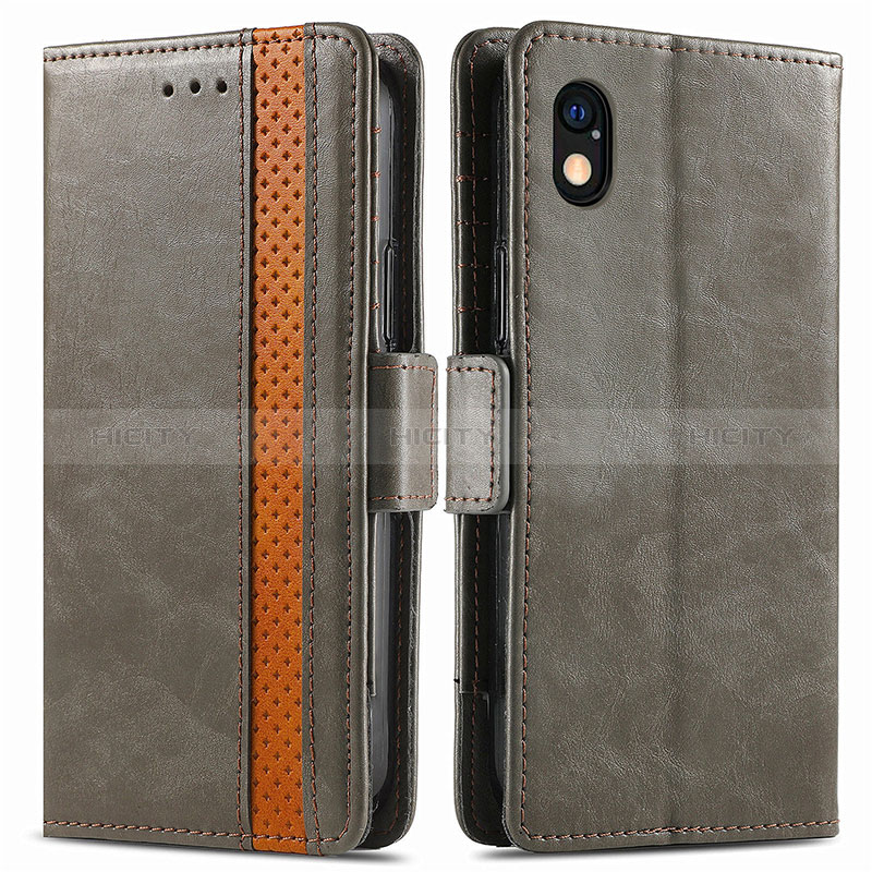 Funda de Cuero Cartera con Soporte Carcasa S02D para Sony Xperia Ace III SOG08 Gris