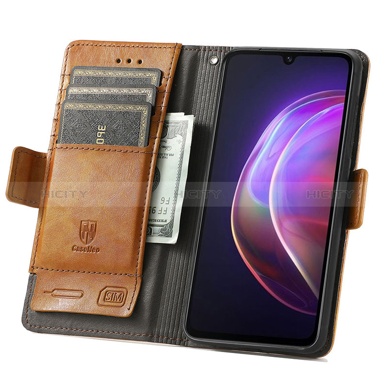 Funda de Cuero Cartera con Soporte Carcasa S02D para Vivo V21 5G