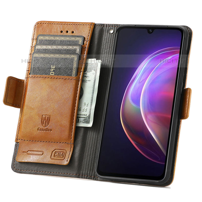 Funda de Cuero Cartera con Soporte Carcasa S02D para Vivo V21s 5G