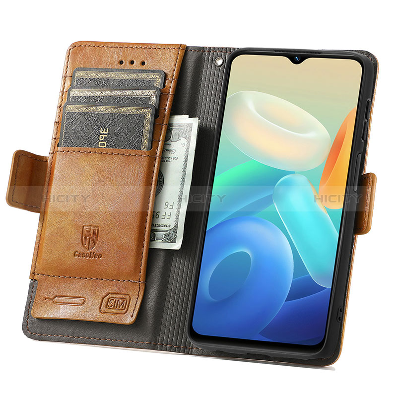 Funda de Cuero Cartera con Soporte Carcasa S02D para Vivo Y55s 5G